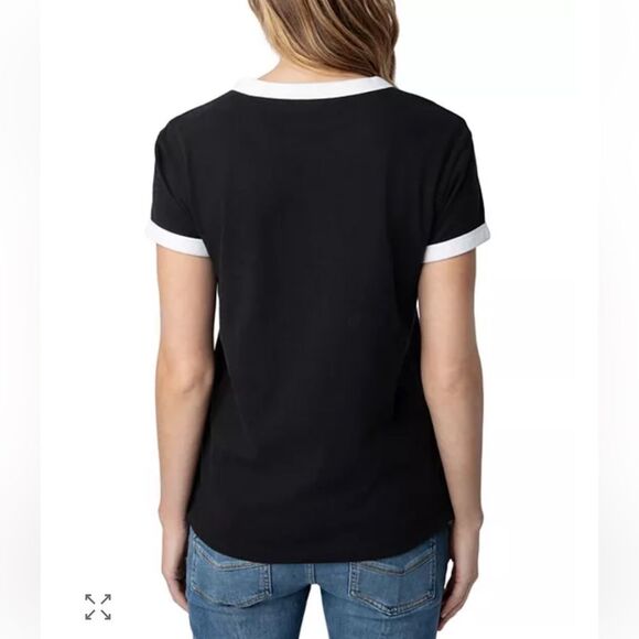 Zadig & Voltaire Walk Diamante Insignia Tee NWT - Picture 5 of 14